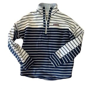 Vineyard Vines Funnel Neck 1/4 Zip Striped Shep Shirt Small